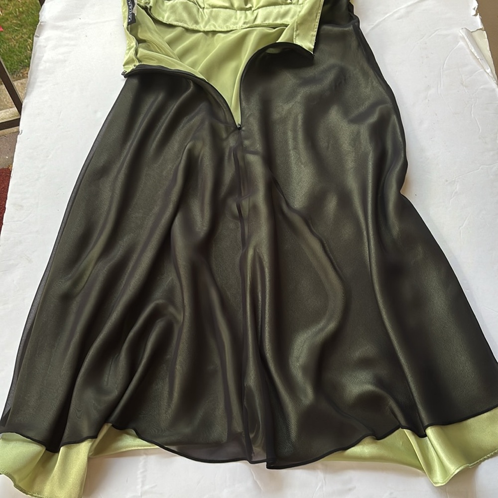 Vintage y2k Halter Dress Black Green Betsey Johnson Whimsy Goth Fairy Mini Bias - Picture 15 of 17